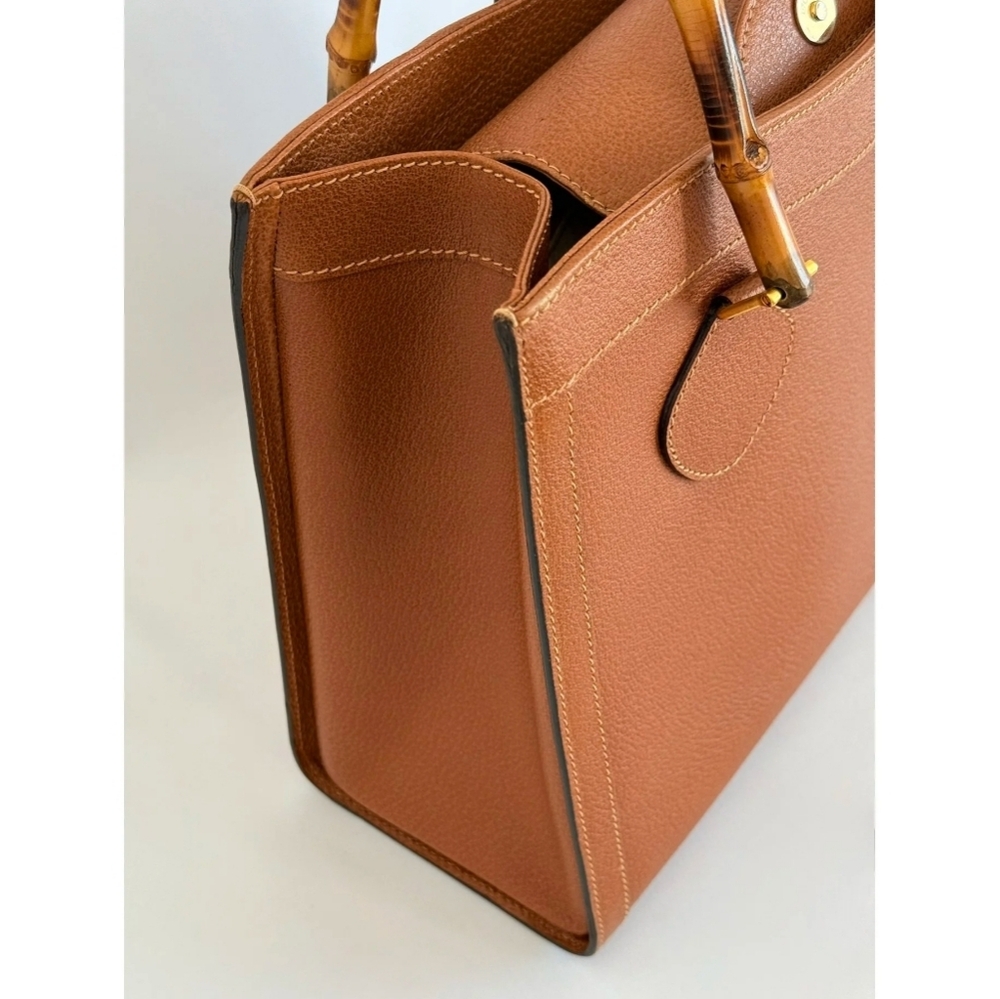 Gucci Princess Lady Diana Bamboo Leather Tan Brown Bag With Certificate - Picture 11 of 15